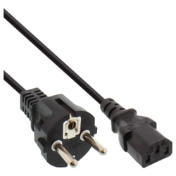 InLine 16651H câble électrique Noir 0,5 m Coupleur C13 CEE7/7