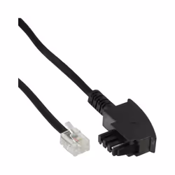 InLine 18920A, 20 m, TAE-F, RJ11, Noir, Mâle, Mâle