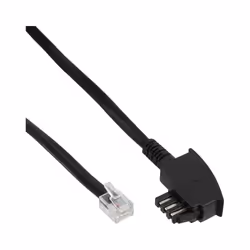 InLine 18820A, 20 m, TAE-N, RJ12, Noir, Mâle, Mâle