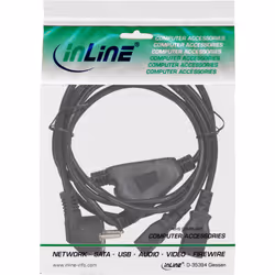 InLine 16657C câble électrique Noir 1 m Prise d'alimentation type F Coupleur 2 x C13