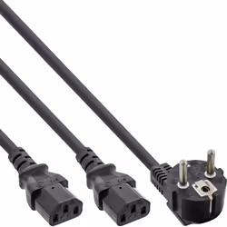 InLine 16657E, 3 m, CEE7/7, Coupleur 2 x C13