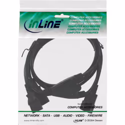 InLine 16657J câble électrique Noir 1 m Coupleur C14 Coupleur 2 x C13
