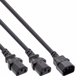 InLine 16657K, 3 m, Coupleur C14, Coupleur 2 x C13
