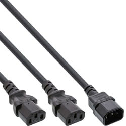 InLine 16657K câble électrique Noir 3 m Coupleur C14 Coupleur 2 x C13