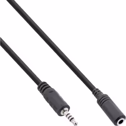 InLine 99308G, 2,5 mm, Mâle, 3,5mm, Femelle, 5 m, Noir
