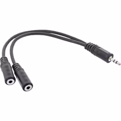 InLine 99300A, 3,5mm, Mâle, 2 x 3.5mm, Femelle, 1 m, Noir