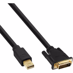 InLine 17222, 2 m, Mini DisplayPort, DVI-D, Mâle, Mâle, Or