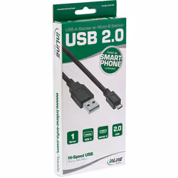 InLine S-31710 câble USB 1 m USB 2.0 USB A Micro-USB B Noir