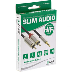 InLine S-99241 câble audio 1 m 3,5mm 2 x RCA Noir, Argent