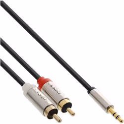 InLine S-99241 câble audio 1 m 3,5mm 2 x RCA Noir, Argent