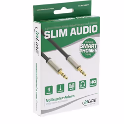 InLine S-99211 câble audio 1 m 3,5mm Noir, Argent
