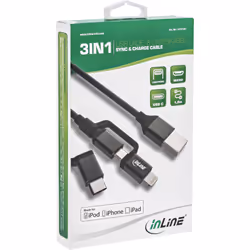InLine 31415S câble USB 1,5 m USB 2.0 USB A Micro-USB B Noir
