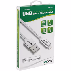 InLine 31422A câble Lightning 2 m Argent