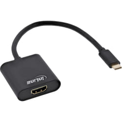 InLine 64101B câble vidéo et adaptateur 0,2 m USB Type-C HDMI Noir