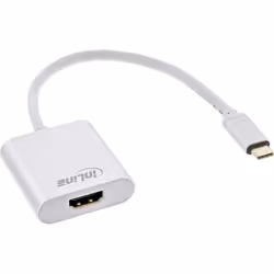 InLine 64101S, 0,2 m, USB Type-C, HDMI, Mâle, Femelle, Or