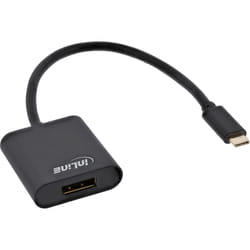 InLine 64102B câble vidéo et adaptateur 0,2 m USB Type-C DisplayPort Noir