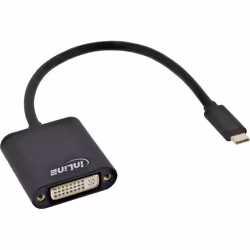 InLine 64103B, 0,2 m, USB Type-C, DVI-D, Mâle, Femelle, Or