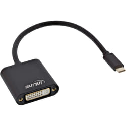 InLine 64103B câble vidéo et adaptateur 0,2 m USB Type-C DVI-D Noir