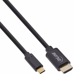 InLine 64113, 3 m, USB Type-C, HDMI, Mâle, Mâle, Or