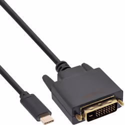 InLine 64131, 1 m, USB Type-C, DVI-D, Mâle, Mâle, Or