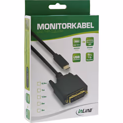 InLine 64131 câble vidéo et adaptateur 1 m USB Type-C DVI-D Noir