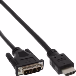 InLine 17658E, 0,3 m, HDMI Type A (Standard), DVI, Mâle, Mâle, Noir
