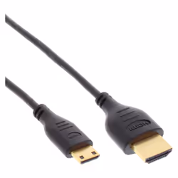 InLine 17533C, 0,3 m, HDMI Type A (Standard), HDMI Type C (Mini), Canal de retour audio (ARC, Audio Return Channel), Noir
