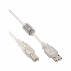 InLine 34503, 0,3 m, USB A, USB B, USB 2.0, Transparent