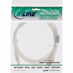 InLine 34503 câble USB 0,3 m USB 2.0 USB A USB B Transparent
