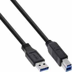InLine 35303, 0,3 m, USB A, USB B, USB 3.2 Gen 1 (3.1 Gen 1), Noir