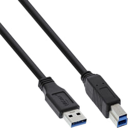 InLine 35303 câble USB 0,3 m USB 3.2 Gen 1 (3.1 Gen 1) USB A USB B Noir