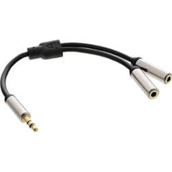 InLine S-99250 câble audio 0,15 m 3,5mm 2 x 3.5mm Noir, Argent