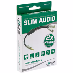 InLine S-99250 câble audio 0,15 m 3,5mm 2 x 3.5mm Noir, Argent
