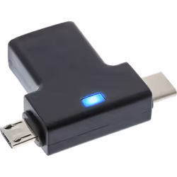 InLine 35804, USB type C male / micro USB male, USB Type C, Micro-USB, Noir