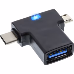 InLine 35804 changeur de genre de câble USB type C male / micro USB male USB Type C, Micro-USB Noir