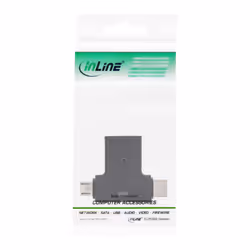 InLine 35804 changeur de genre de câble USB type C male / micro USB male USB Type C, Micro-USB Noir