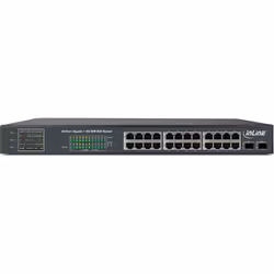 InLine 32324P commutateur réseau Gigabit Ethernet (10/100/1000) Connexion Ethernet, supportant l'alimentation via ce port (PoE) 1U Noir