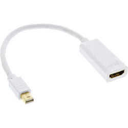 InLine 17193K câble vidéo et adaptateur 0,15 m Mini DisplayPort HDMI Type A (Standard) Blanc