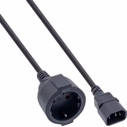 InLine 16659K, 0,5 m, Prise d'alimentation type F, Coupleur C14, H05VV-F