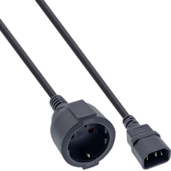 InLine 16659K câble électrique Noir 0,5 m Prise d'alimentation type F Coupleur C14