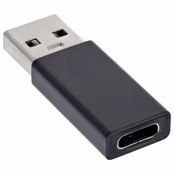 InLine 35810, USB A male, USB 3.1 C, Noir
