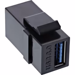 InLine 76202L, USB 3.1 (Gen.1) A female, USB Type-A, Noir