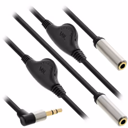 InLine 99253A, 3,5mm, Mâle, 2 x 3.5mm, Femelle, 0,25 m, Noir