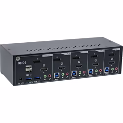 InLine 62644I commutateur écran, clavier et souris Noir, Gris