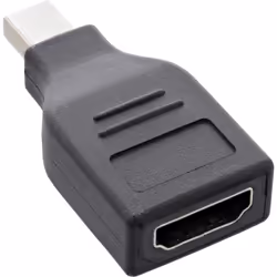 InLine 17196D, DisplayPort, mini DisplayPort, Noir