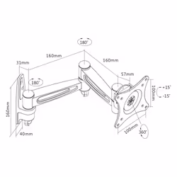 InLine 23105D support pour téléviseur 13" Noir