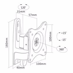 InLine 23107D support pour téléviseur 13" Noir - Vue supplémentaire 3