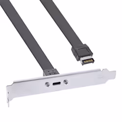 InLine 33446H, USB Type-A, USB Type-C, Noir, PC, Mâle, Femelle