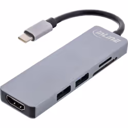 InLine 33271I, USB 3.2 Gen 1 (3.1 Gen 1) Type-C, HDMI, USB 3.2 Gen 1 (3.1 Gen 1) Type-A, MicroSD (TransFlash), SD, 5000 Mbit/ ...