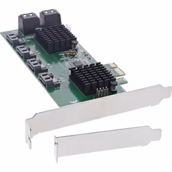InLine 76617K, PCIe, SATA, Profil bas, PCIe 2.0, Multicolore, PC